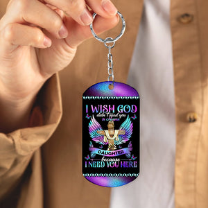 I Wish God Did Not Need You In Heaven Because I Need You Here - Personalized Photo And Name Metal Keychain, Memorial Gift