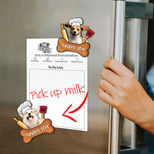 Dog Chef Custom Photo And Name - Personalized Fridge Magnet - Gift For Pet Lovers