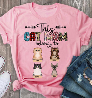 This Cat Mom Belongs To Personalized T-Shirt, Gift For Cat Lover