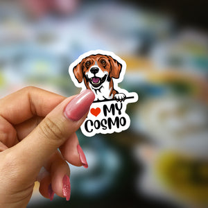 I Love My Dog - Personalized Sticker, Gift For Dog Lovers