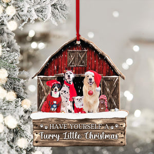 Pet House Christmas, Custom Photo And Quote - Personalized Custom Shaped Wooden Ornament - Gift For Pet Lover, Christmas Gift