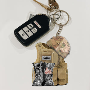 United States Military Uniforms - Custom Name, Personalized U.S. Veteran Acrylic Keychain - Gift For Veteran