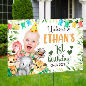 Personalized Birthday Lawn Sign, Welcome To Baby Birthday, Gift For Birthday