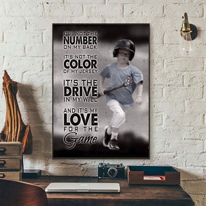 It's My Love For The Game Personalized Baseball Canvas, Gift For Baseball Players, Baseball Lovers