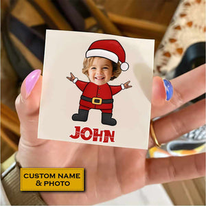 Christmas Santa Costume, Custom Photo And Text Temporary Tattoo, Personalized Tattoo, Fake Tattoo