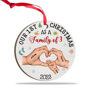 Our 1st Christmas As A Family - Personalized Custom Shaped Wooden Ornament - Gift For Family