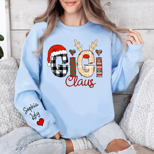 Custom Christmas Gigi Claus Sweatshirt , Christmas Nana Sweatshirt, Custom Grandma Claus Christmas - Personalized Sweatshirt - Family Gift