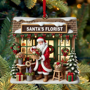 Santa's Florist Christmas Ornament, Personalized Ornament