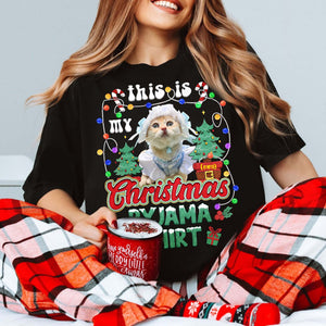 This Is My Christmas Pyjama Shirt - Custom Photo And Name, Personalized Sweatshirt - Family Gift, Gift For Pet Lover, Xmas Gift