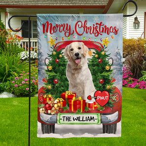 Merry Christmas  Pet Photo And Name  - Personalized Flag - Christmas Gift, Gift For Pet Lovers