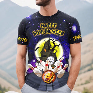 Happy Bowlingween - Custom Name - Personalized Halloween 3D Shirt, Halloween Gift, Bowling Lover