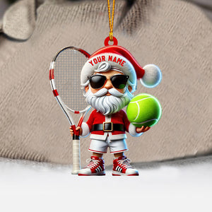 Tennis Santa Christmas Home Decor Christmas Ornament, Personalized Ornament