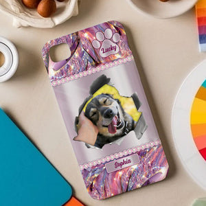 Pet Photo - Custom Photo And Name - Personalized Phone Case, Gift For Pet Lover, Gift For Family