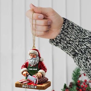 Custom Santa Butcher Ornament, Personalized Ornament