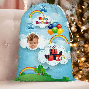 Happy Birthday Sky Bag Personalized Christmas String Bag