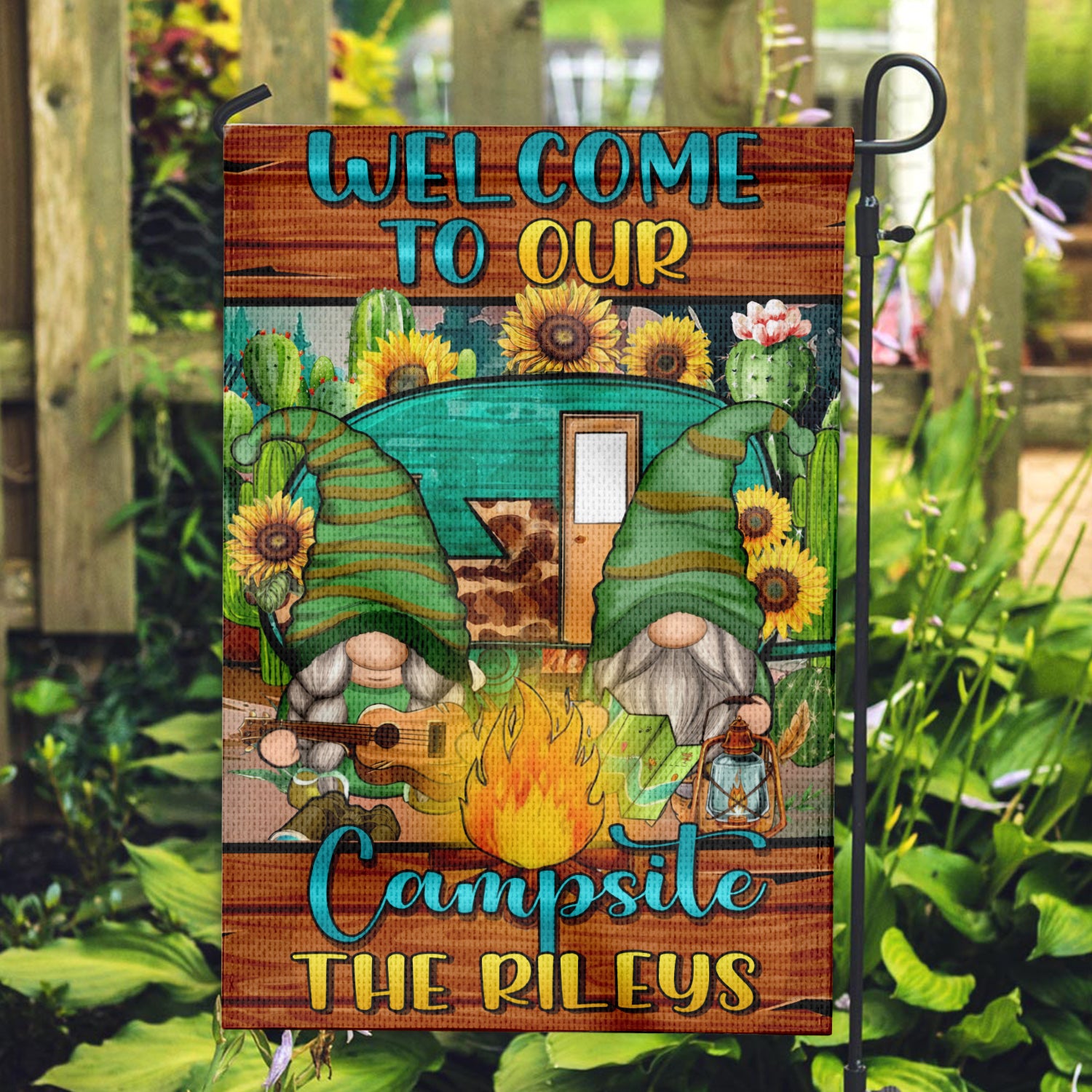 Welcome To Our Campsite - Personalized Cutie Flag