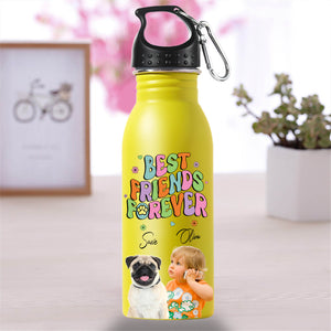 Best Friend Forever - Custom Photo And Name - Personalized Stainless Steel Bottle