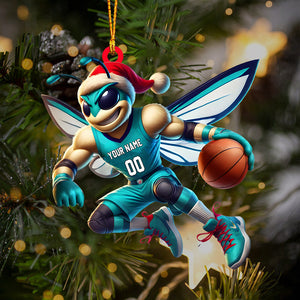 Charlotte Hornets Basketball Christmas Ornament, Personalized Ornament