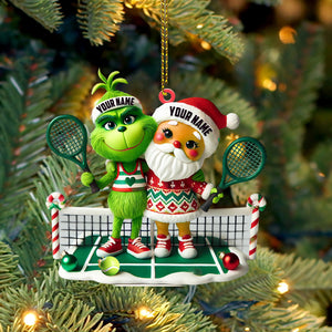 Couple Tennis Home Decor Christmas Ornament, Personalized Ornament