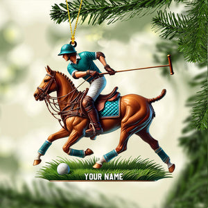 Polo Player Decor Christmas Ornament, Personalized Ornament