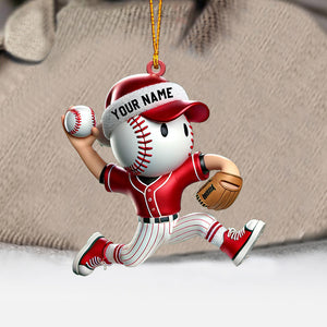 Baseball Player Christmas Ornament, Personalized Ornament