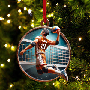 Custom Name and Number Handball Ornament, Christmas Gift for Handball Lover