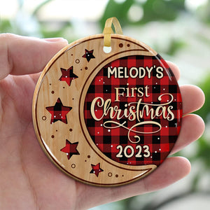 First Christmas Baby - Personalized 2 Sides Ceramic Ornament - Custom Photo Gift For Christmas