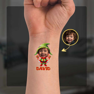 Christmas Costume, Custom Photo And Text Temporary Tattoo, Personalized Tattoo, Fake Tattoo