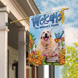 Welcome Human House With Pet - Custom Pet Photo Flag - Gift For Pet Lovers