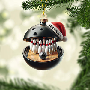 Bowling Lover Christmas Ornament, Personalized Ornament