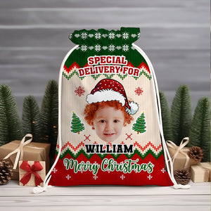 Special Delivery For Kid Personalized Christmas String Bag