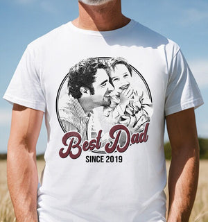 Best Dad - Personalized Photo And Year T-Shirt, Gift For Family, Gift For Father