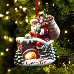 Custom Ornament, Santa On The Roof Ornament, Christmas Decor