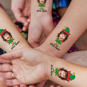 Standing Christmas Kid, Custom Photo And Text Temporary Tattoo, Personalized Tattoo, Fake Tattoo