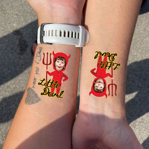 Little Devil, Custom Photo Temporary Tattoo, Personalized Tattoo, Fake Tattoo