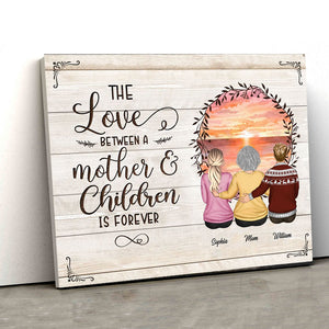 Mother and Children Love - Personalized Canvas - Gift For Pet Lover, Family Decor