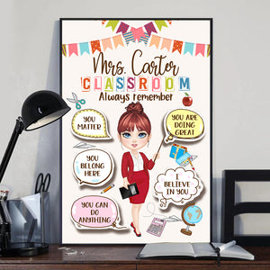 Personalized Teacher Canvas, Classroom Always Remember, Back To School, Gift For Teachers