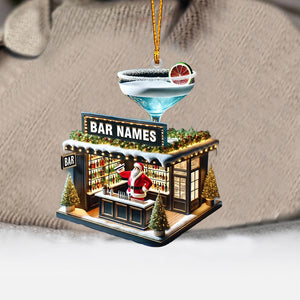 Santa Bar Home Decor Christmas Ornament, Personalized Ornament