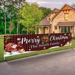 Merry Christmas - Personalized Xmas Door Banner - Home Decoration Gifts, Gift For Family