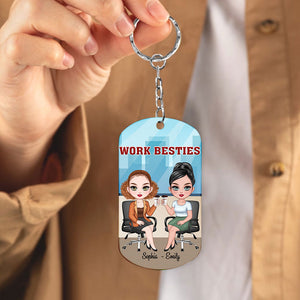 Personalized Work Besties Keychain - You Are The Reason I Don't Punch People At Work, Gift For Best Friend