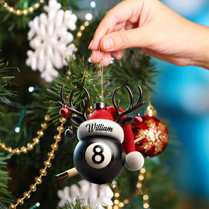 Billiard Ball Christmas Ornament, Personalized Ornament