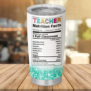 Awesome Doll Teacher - Nutrition Facts Amount Per Serving One Full Classroom , Personalized Tumbler, Gift For Teacher, Back To School