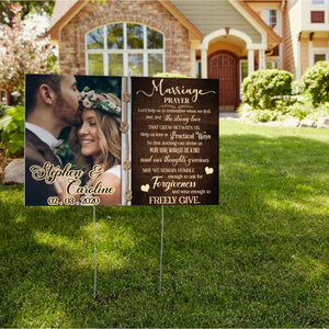 Personalized Wedding Prayer Lawn Sign, Marriage Player, Gift For Wedding Day