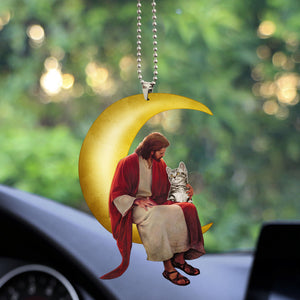 Jesus Car Ornament, Custom Photo And Name, Personalized Acrylic Ornament