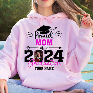 Proud Of A 2024 Graduation Custom Photo And Text - Gift For Graduation - Personalized Hoodie