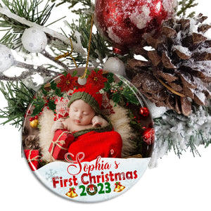 Baby's First Christmas - Personalized Ceramic Ornament - Gift For Christmas, Family Gift