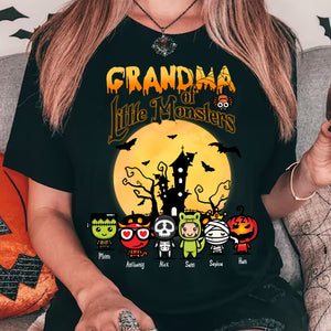 Grandma Of Little Monsters - Custom Appearance And Name - Personalized T-Shirt - Halloween Gift - Gift For Family