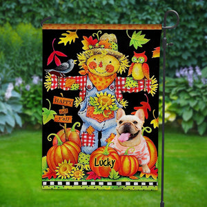 Happy Fall Y'all - Personalized Pet Photo And Name Flag - Gift For Pet Lovers