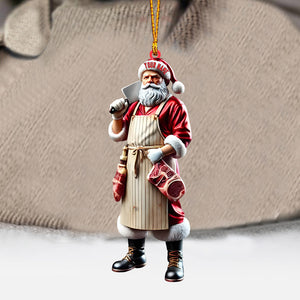 Butcher Santa Home Decor Christmas Ornament, Personalized Ornament