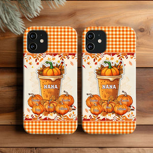 Grandma Mom Pumpkin Spice Latte Fall Season - Custom Names - Personalized Phone Case